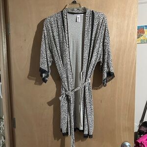 Victoria's Secret Black and White Patterned Robe